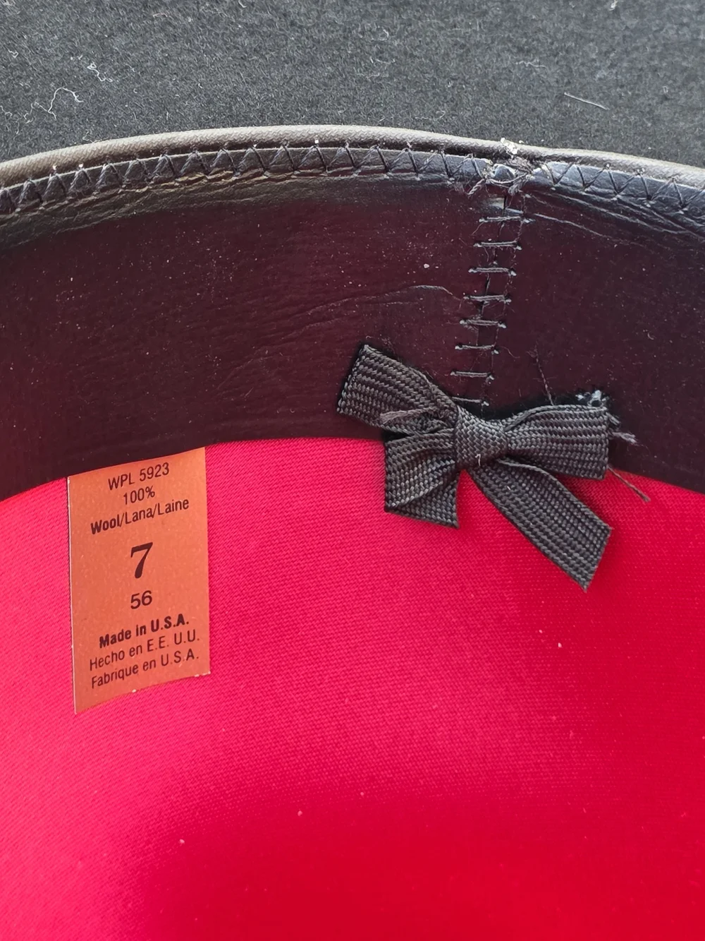 Eddy Bros Bandit Black Wool Felt Cowboy Hat Size 7 Made in USA Vintage